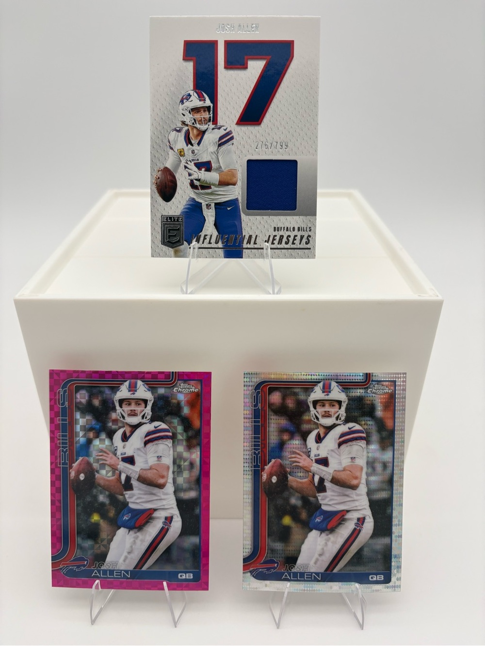 Josh Allen Bills 3-Card Lot 🔥 Numbered /799 & Patch/Refractors 🔥 Topps / Panini